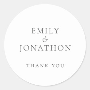 Sticker Rond Merci Mariage d'écriture gris simple