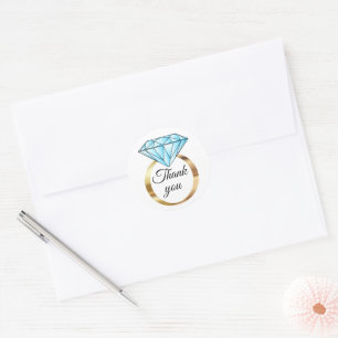 Sticker Rond Merci Mariage Diamond