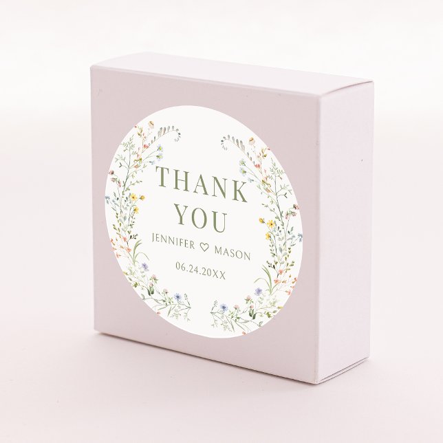 Sticker Rond Merci Mariage Fleur Fleur Fleur Fleur Fleur Fleur  (Créateur téléchargé)