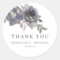 Merci Mariage Fleurs bleues Smokey