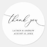 Merci Mariage minimaliste blanc et noir