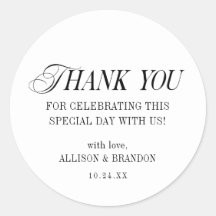 Merci Mariage noir et blanc classique