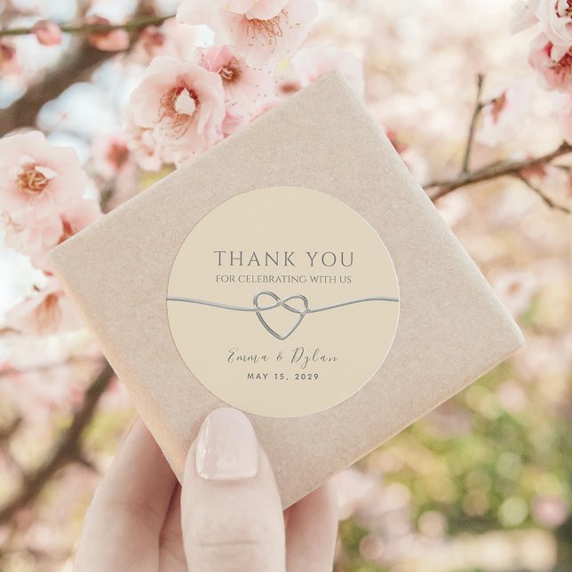Sticker Rond Merci Mariage rose vif (Créateur téléchargé)
