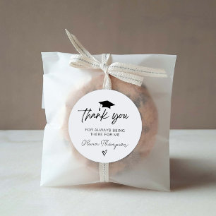 Sticker Rond Merci minimaliste de graduation de script