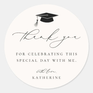 Sticker Rond Merci minimaliste de graduation moderne