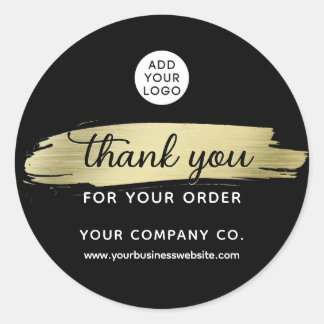 Sticker Rond Merci minimaliste pour l'or d'entreprise de comman
