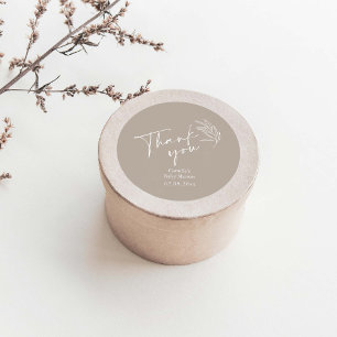 Sticker Rond Merci moderne du Baby shower neutre pour les femme