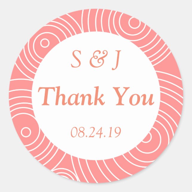 Sticker Rond Merci Moderne Pêche (Devant)