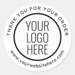 Sticker Rond Merci moderne pour votre commande avec logo