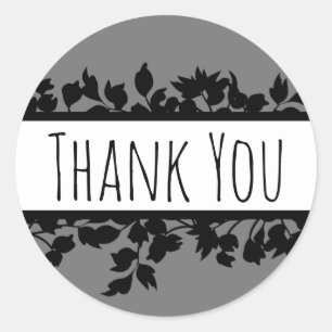 Sticker Rond Merci monochrome
