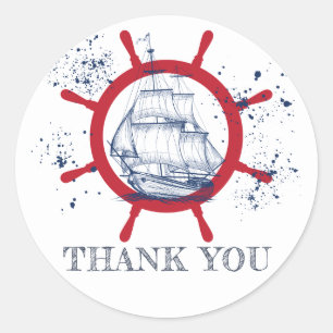 Sticker Rond Merci nautique Favor