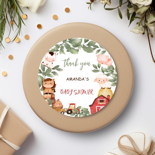 Sticker Rond Merci neutre pour les animaux de ferme (Créateur téléchargé)