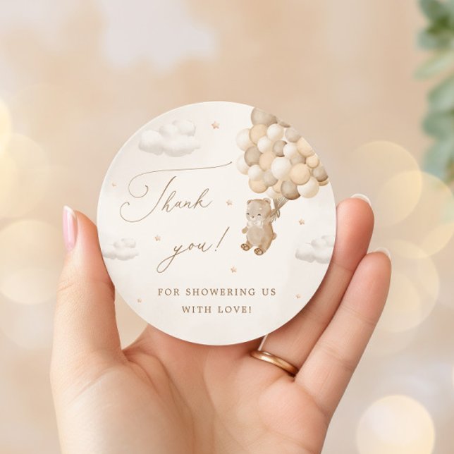 Sticker Rond Merci neutre pour l'ours en peluche (Créateur téléchargé)