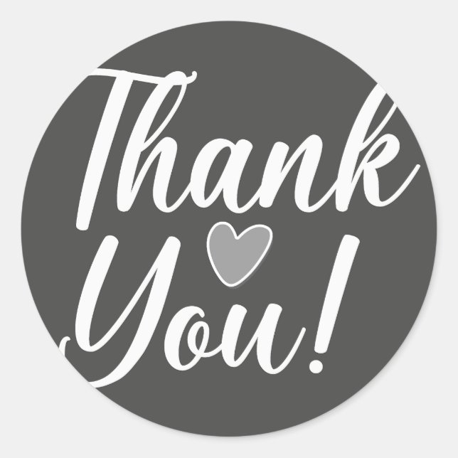 Sticker Rond Merci noir (Devant)