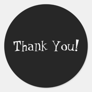 Sticker Rond Merci noir et blanc Classy Cercle !