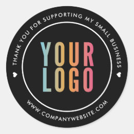 Sticker Rond Merci noir pour soutenir ma petite entreprise