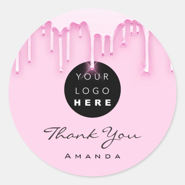 Sticker Rond Merci Nom d'entreprise Maquillage Artiste Pinky Lo (Devant)