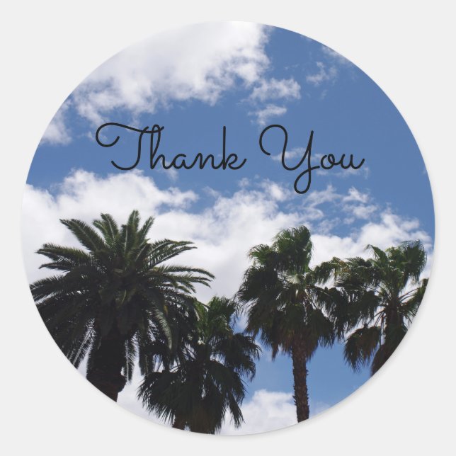 Sticker Rond Merci Palm Tree (Devant)