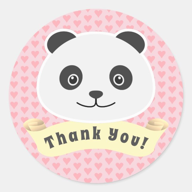Sticker Rond Merci Panda (Devant)
