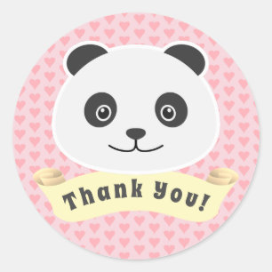 Sticker Rond Merci Panda