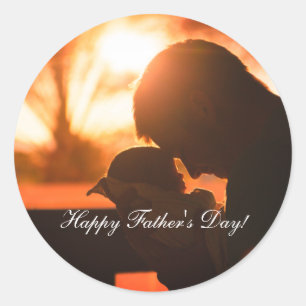 Sticker Rond Merci papa, Fête des pères personnalisée