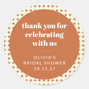 Sticker Rond Merci personnalisé de mariage avec des points en t