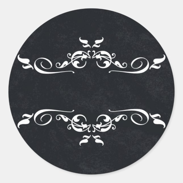 Sticker Rond Merci personnalisé noir et blanc (Devant)