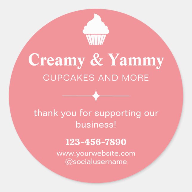 Sticker Rond Merci Personnalisé Pour Soutenir Notre Entreprise (Devant)