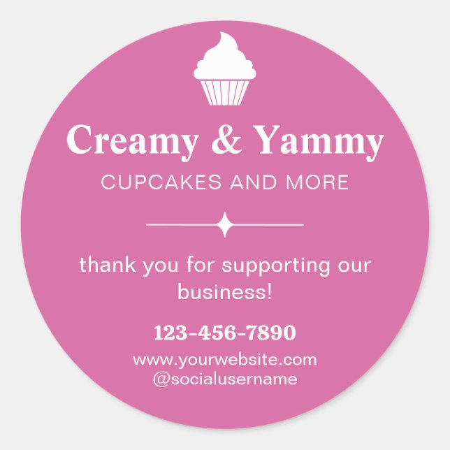 Sticker Rond Merci Personnalisé Pour Soutenir Notre Entreprise (Devant)