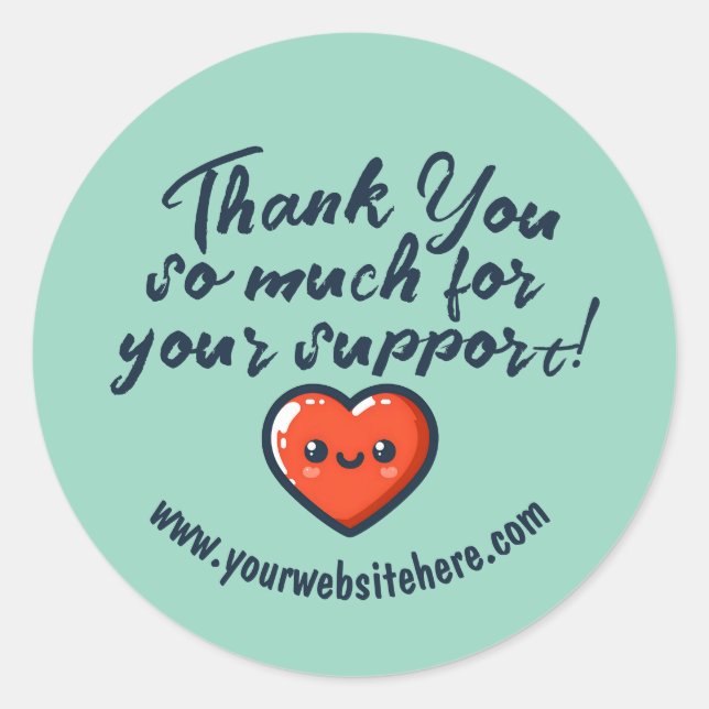 Sticker Rond Merci Personnalisé Pour Votre Entreprise De Suppor (Devant)