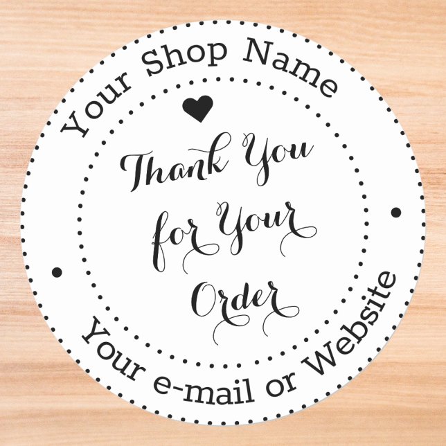 Sticker Rond Merci personnalisé pour votre ordre d'affaires (Personalized Thank You for Your Business Order Classic Round Sticker)