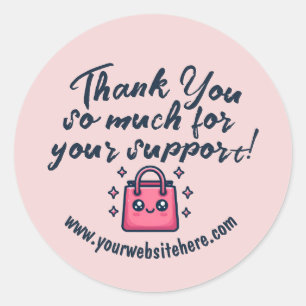 Sticker Rond Merci Personnalisé Si Beaucoup Pour Votre Support 
