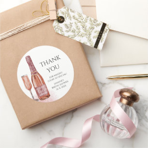 Sticker Rond Merci Petals & Prosecco Enterrement de Vie de Jeun
