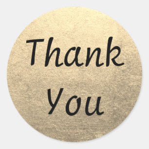 Sticker Rond Merci photo Platinum Gold