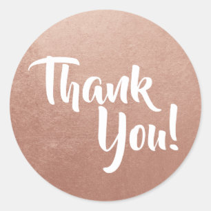 Sticker Rond Merci photo rose Gold Foil !
