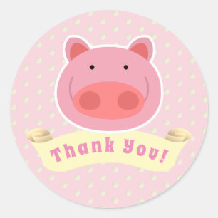 Sticker Rond Merci Piglet