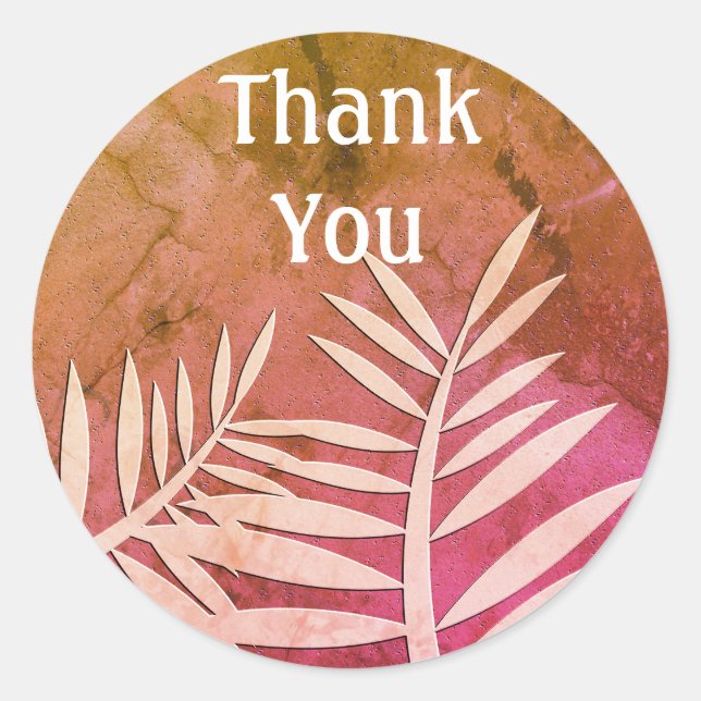 Sticker Rond Merci Plante Silhouette polyvalent (Devant)