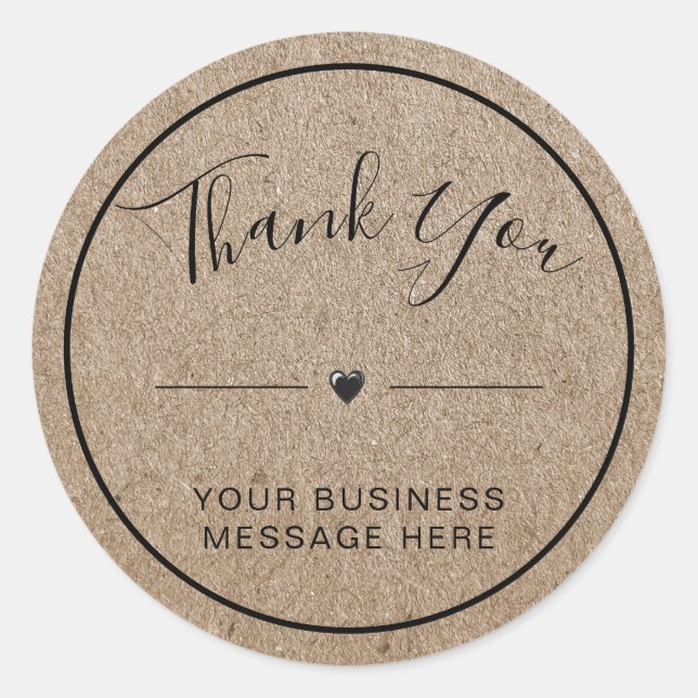 Sticker Rond Merci PME minimaliste Kraft (Devant)