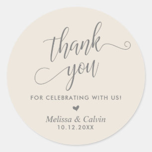 Sticker Rond Merci pour célébrer avec nous, Mariage