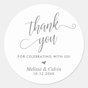 Sticker Rond Merci pour célébrer avec nous, Mariage