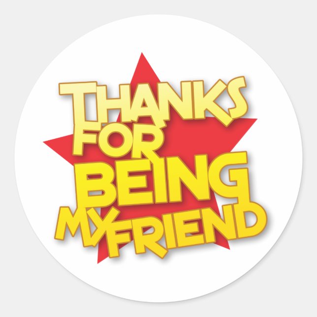 Sticker Rond merci pour être mon ami (Devant)