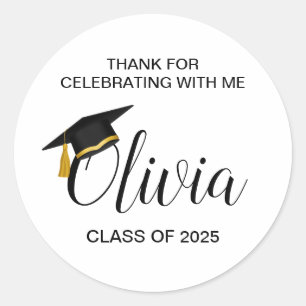 Sticker Rond Merci Pour Fêter La Fête De La Graduation Favorise