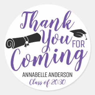 Sticker Rond Merci Pour La Fête De Graduation Prochaine Favoris