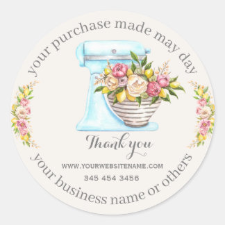 Sticker Rond Merci pour l'achat, petite boulangerie.