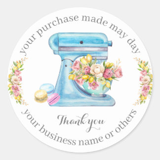 Sticker Rond Merci pour l'achat, petite boulangerie.