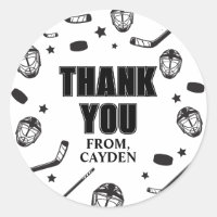 Merci pour l'anniversaire de hockey noir et blanc