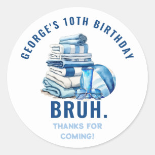 Sticker Rond Merci pour l'anniversaire du garçon de la fête au 