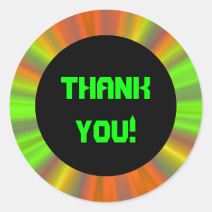 Sticker Rond Merci pour l'art fractal de Light Show