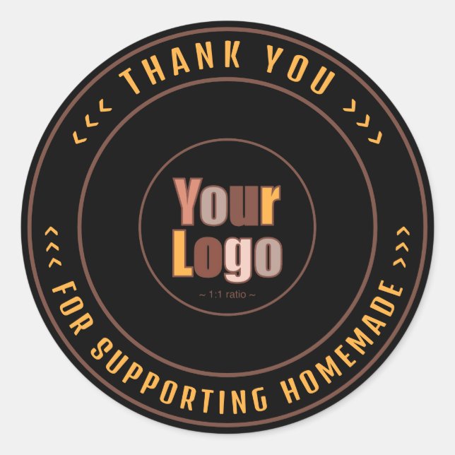 Sticker Rond Merci Pour Le Soutien À La Maison | Petites entrep (Devant)