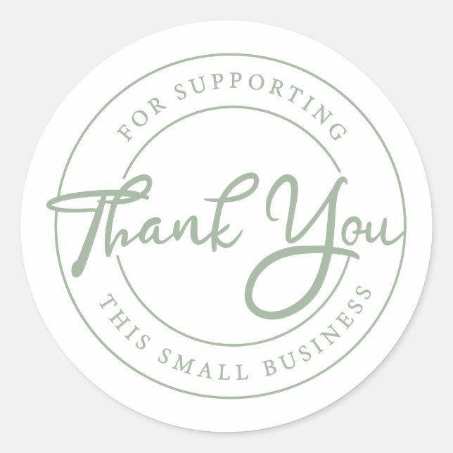 Sticker Rond Merci pour le soutien aux petites entreprises (Devant)